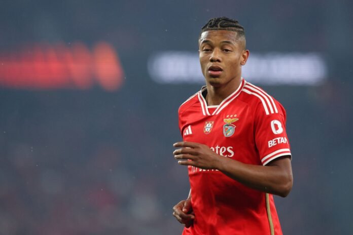LISBON, PORTUGAL - MARCH 07: David Neres of SL Benfica looks on during the UEFA Europa League 2023/24 round of 16 first leg match between SL Benfica and Rangers FC at Estadio do Sport Lisboa e Benfica on March 07, 2024 in Lisbon, Portugal.