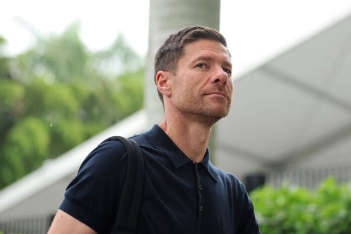 MIAMI GARDENS, FLORIDA - JULY 01: Xabi Alonso, Head Coach of Real Madrid C.F., arrives prior to the FIFA Club World Cup 2025 round of 16 match between Real Madrid CF and Juventus FC at Hard Rock Stadium on July 01, 2025 in Miami Gardens, Florida.